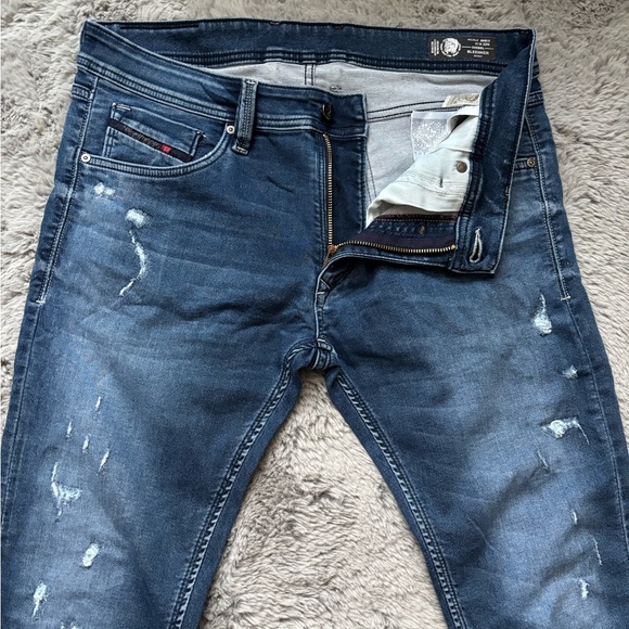 Diesel Other - Diesel Sleenker 0184M Stretch Jeans Black logo Zip Fly Made In Italy - W36 x L30